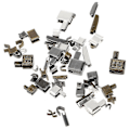 Miniatyrbild 2 av 2: 24 Set Metall Blixtlås Huvud Reglage Införing Stift Blixtlås Stopp Tillbehör Plug Blixtlås Reparationssats För Rock Hem Diy (Blandad Färg, Storlek 3/5/8/10)
