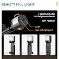 Miniatyrbillede 5 af 5: Drejeligt Fyldlys Tripod Selfie Stick Telefonholder