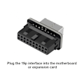 Miniatyrbillede 5 af 5: Motherboard Internt USB 3.0 20pin/19p Header Til Type-e A-key USB 3.1 20 Pin Adapter Til Type C Frontpanel Chassis Bracket