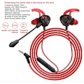 Miniatyrbillede 5 af 5: Gaming-øretelefon med dobbelt mikrofonkontrol Universal headset til mobiltelefon Pc-computer Cs-spil Støjreducerende kablede øretelefoner