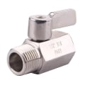 Miniatyrbilde 1 av 5: 316 Rustfritt Stål Mini Kuleventil (1/2 Tomme Hunn X Hane) NPT-Gjenget, Vannstrømsregulatorhode C