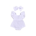 Miniatyrbild 1 av 3: Nyfödd flicka sommar kläder set jumpsuit spädbarn romper pannband outfit