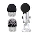 Miniatyrbillede 4 af 4: Passer til Blue Yeti Pro Studio Mikrofon Svampebetræk Blue Yeti/yeti Pro Vindskærm Mikrofon Svampe Sprøjtsikker Dunbetræk