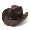 Western cowboyhatt, brun filthatt