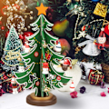 Miniatyrbild 5 av 5: Miniatyr julgran i trä för bordsskivan, juldekorationer, bordsprydnader