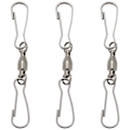 Miniatyrbild 3 av 5: 12-pack Snurrande Dubbla Klämmor Swivel Hooks för Vindspinnare, Hängande Vindstrumpa, Fågelmatare, Vind C