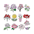 Miniatyrbillede 2 af 2: Blomster Stryge-på-lapper, 13 Stykker Broderet Dekorativ Lappe Sy Applikation Reparationslap Sy på DIY Lappe til Tøj Jeans Tasker Jakker