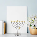 Miniatyrbild 4 av 5: Traditionell Klassisk Chanukka-Menorah 9-grenad Ljusstake Ljusstake Metallhantverk Lämplig för Nyårshelg Heminredning