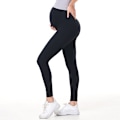 Miniatyrbild 1 av 5: Maternity Leggings med Mjuk Bukstöd, Elastiskt Justerbart Högmidjegraviditetsbyxor Yoga Pyjamas - Svart