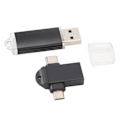 Pikkukuva 4 / 5: USB-muistitikku Kompakti Kannettava USB-muistitikku USB-liittimellä Type C- ja Micro USB -sovittimella Windows 98:lle OS X 9:lle Musta 128 Gt