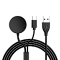 Pikkukuva 1 / 5: 2-in-1 Langaton Lataus Galaxy Watch Active 2:lle USB Nopea Latauskaapeli 100cm Älykello Käyttö