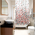 Miniatyrbillede 3 af 5: Badeværelsesbrusforhæng - skimmelresistent - Mosaik rød, 180 x 180 cm (71 x 71 tommer) | Vandafvisende stof | 100% polyester
