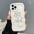 Pikkukuva 3 / 5: Läpinäkyvä kuori iPhone 16 Pro Max -puhelimelle, Söpö yksinkertainen aaltoileva kehys Slim Fit Iskunkestävä puhelimen suojus Läpikuultava Pehmeä Söpö suojaava T