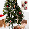 Miniatyrbild 3 av 5: Julpynt Juldekorationer Plastjulgransprydnader Hängande Prydnader Julgransdekoration Rekvisita Glaspärlor 8cm 6st