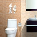 Pikkukuva 2 / 5: WC-tarra! Ristikkäiset jalat - hauska kylpyhuoneen wc-tarra, ovien tarvike, symboli, merkki, 5'' peilisetti kotiin, toimistoon ja työpaikalle (2 sarjaa - valkoinen)