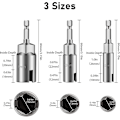 Miniatyrbild 2 av 5: 3-pack Hexskaft Mutterdragare, 1/4\" Hexskaft Power Wing Mutterdragare Set, Spårad Wingmutterkrok Borrbit Socket Nyckel Panelmutter Skruvverktyg Öga C-krok B