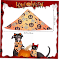 Miniatyrbillede 5 af 5: Halloween Kæledyrs Trekant Sjal - 2 stk. Hodeskalle Spøgelse Design Hundekostume Rekvisitter