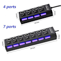 Miniatyrbild 2 av 5: Ryra Usb 2.0 Hub Usb Hub 2.0 Multi Usb Splitter Hub Använd Strömförsörjningsadapter 4/7 Port Multipel Expander 2.0 Usb Hub Med Strömbrytare För Pc