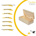 Miniatyrbillede 4 af 4: Opbevaringsboks - Creative Deco - Umalet - Massivt træ - 24 x 11,3 x 7,2 cm - Blandet Omålad