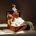 Miniatyrbillede 3 af 4: Creative Deco Brun træ opbevaringsboks | 40 x 30 x 14 cm | Trækasse | Hukommelsesboks | Kassekasse Trunk | RÅ kastanj