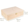 Miniatyrbild 4 av 4: Creative Deco A4 förvaringslåda i trä | 33,8x24,8x10 cm | med lås och lock | för dokument, papper, souvenirer