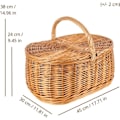 Miniatyrbild 4 av 4: Picknickkorg - Creative Home - Brun - 45 x 30 x 38 cm - Hantverksmässigt - Mångsidig kastanj