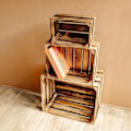 Miniatyrbillede 3 af 4: Opbevaringsboks - CREATIVE DECO - Flammet træ - 30 x 20 x 15 cm Flamma