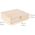 Miniatyrbillede 4 af 4: Creative Deco Umalet træ teboks - Opbevaringsboks - 29 x 25 x 7,5 cm - 12 rum - Teboks - Køkkenopbevaring Omålad