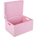 Miniatyrbillede 1 af 4: Creative Deco XXL Pink træopbevaringsboks | 40 x 30 x 24 cm | med låg og håndtag Rosa