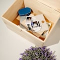 Miniatyrbillede 3 af 4: Opbevaringsboks - CREATIVE DECO - Umalet - 40 x 30 x 24 cm - Med lås og nøgle - Naturtræ Omålad