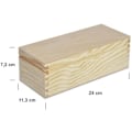 Miniatyrbillede 3 af 4: Opbevaringsboks - Creative Deco - Umalet - Massivt træ - 24 x 11,3 x 7,2 cm - Blandet Omålad