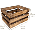 Miniatyrbillede 4 af 4: Creative Deco Flamed Wood Crate 40 x 30 x 23 cm | Opbevaringsboks i træ | Vintage trækasse | Trækasse Flamma