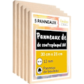 Miniatyrbillede 1 af 4: Plywood-panel - CREATIVE DECO - Sæt med 5 plader - 300 x 210 x 12mm - Kvalitet B - Flerbrugsbrug Naturligt beige