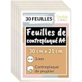 Miniatyrbillede 1 af 4: 3 mm krydsfiner - CREATIVE DECO - Sæt med 30 ark - Poppel - Laserskæring - Pyrografi Naturlig