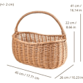 Miniatyrbillede 4 af 4: Flettet opbevaringskurv - KREATIVT HJEM - 45 x 26 x 41 cm - Brun - Håndlavet kastanj
