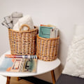 Miniatyrbild 4 av 4: Creative Home Wicker Basket | 26 x 26 x 30 cm (+-- 2 cm) Blomkruka Förvaring | Flätad blomkruka | För frukt eller tvätt kastanj