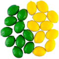 Miniatyrbillede 4 af 5: 20 stk. kunstige citroner og lime, falske frugtcitroner til hjem, køkken, festdekoration, 3' x 2' gulgrøn