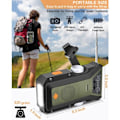 Miniatyrbild 3 av 4: Nödradioutrustning, bärbar AM/FM/WB (NOAA) väderradio, 4 000 mAh, Type-C/solcell/vev, 3 laddningslägen, SOS-larm