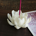 Miniatyrbilde 4 av 5: XJ-3,9 tommers hvit lotus keramisk røkelsesbrenner blomst røkelsesbrenner pinneholder for yogastudio stue hjemmeinnredning