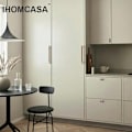 Miniatyrbillede 4 af 5: IHOMCASA Nordisk Stil Messing Sort Valnød Møbelhåndtag Trægreb Skab Garderobe Kommode Skoskuffe Skabsknapper