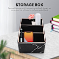 Miniatyrbild 4 av 5: XJ-3 Fack PU Läder Fjärrkontrollhållare Organizer, Förvaringslåda för Hemmet, Tv-guide/post/cd O
