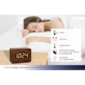 Miniatyrbild 5 av 5: Tfa Dostmann Design Radiostyrd väckarklocka i träimitation Clocco, 60.2549.08, Plast, Brun/orange[C]