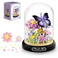 Miniatyrbild 1 av 4: XJ-Blomsterbukett Byggset för Vuxna, Djur Blommor 582 Bitar Botanisk Samling Mini Byggklossar Set, Alla Hjärtans Dag Present till Hennes Mamma (Fjäril)