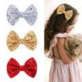 Set med 3 stora glitterhårnålar Glitter Nylon Ponytail Holder för