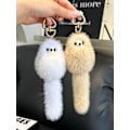 Miniatyrbillede 3 af 5: Luksus Ægte Mink Pels Nøglering Blød Sød Ræv Legetøj Kvinder Håndtaske Ornament Vedhæng Bil Nøglering Rævehale Pyntegenstande Gaver Tilbehør