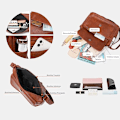Miniatyrbillede 4 af 5: XJ-Dame Crossbody Tasker, PU Læder Messenger Taske med Justerbar Rem, Vandtæt Håndtaske til Rejser, Shopping, Arbejde, Daglig Br