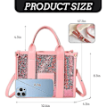 Miniatyrbilde 4 av 5: Toteveske for kvinner, skinnende skinnveske trendy håndvesker topphåndtak satchel skulderveske for arbeid og reise