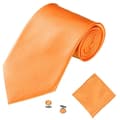 Herrkostym Slips Näsduk Manschettknappar Set Enfärgad Smokingkostym Orange