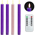 Pikkukuva 1 / 5: XJ-Kynttilänjalka-setti liekittömillä adventtikynttilöillä - Paristokäyttöiset LED-kynttilät ajastimella (4 kpl)