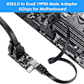 Pikkukuva 4 / 5: XJ-Usb 3.2 Gen1 -kaksois-19-nastainen urosadapterikortti, 5 Gbps Usb3.0 - 2-porttinen 19-nastainen laajennuskortti Windowsille